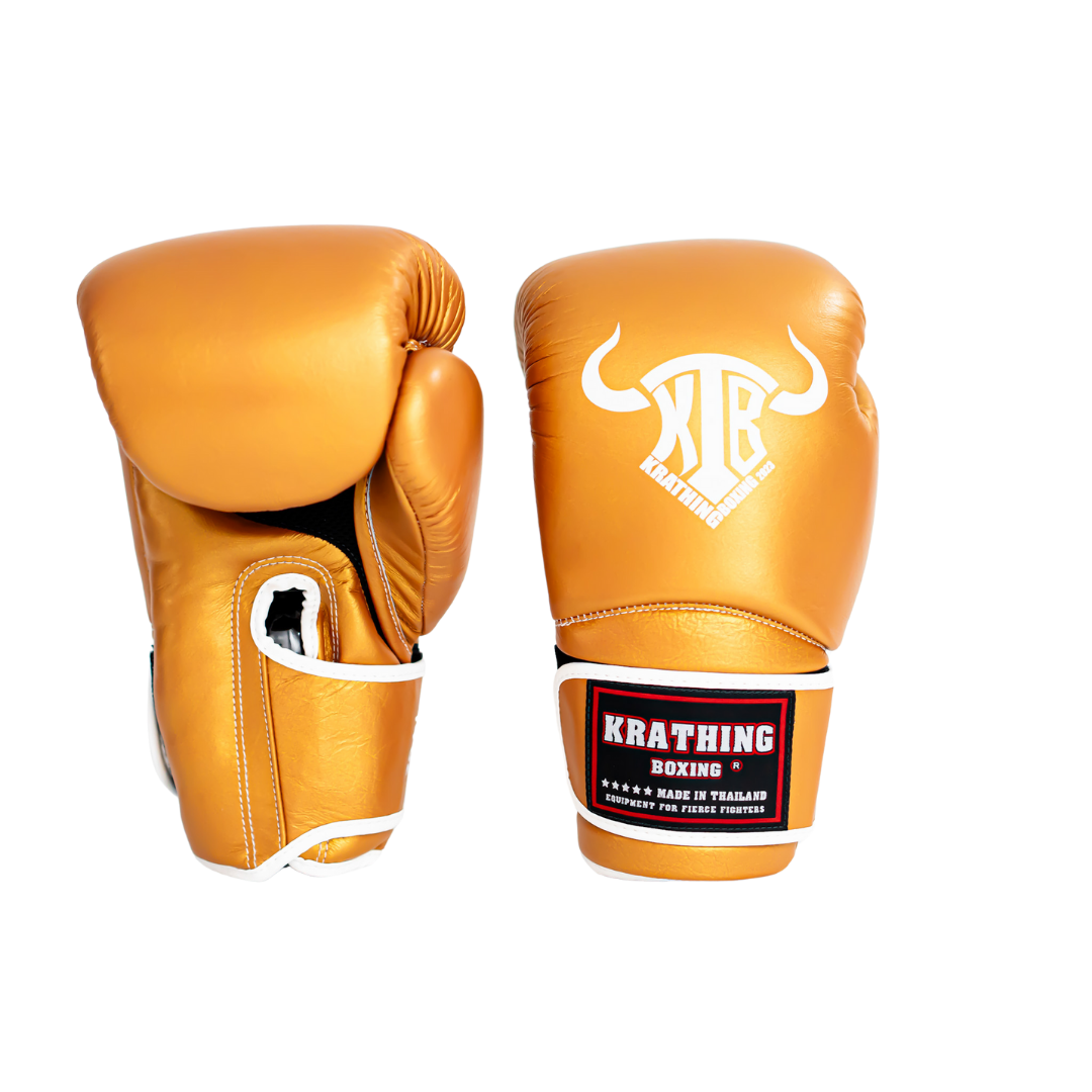 KRATHING BOXING GLOVES KTB-BG-004  LEATHER HOOK-AND-LOOP