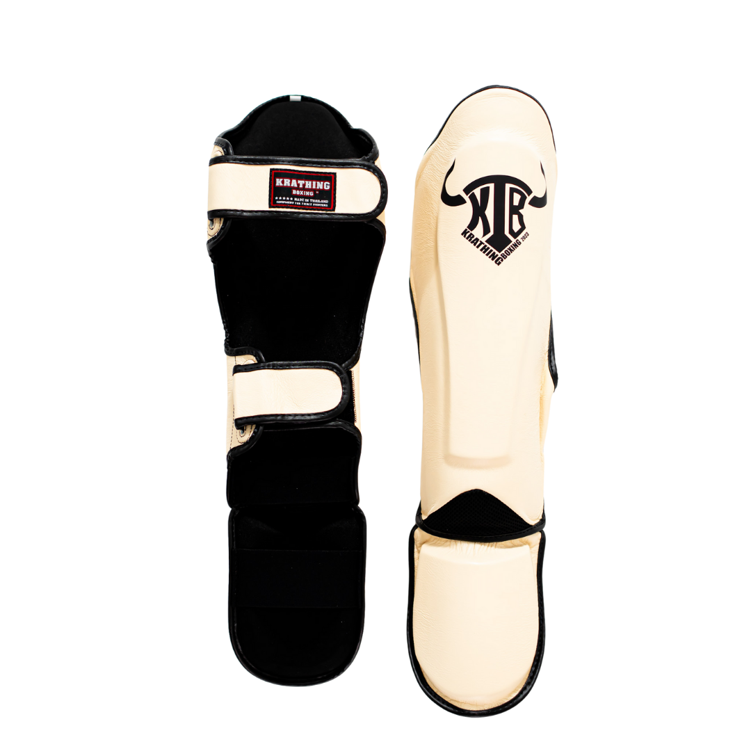 KRATHING  BOXING SHIN PROTECTION KTB-SG-003 LEATHER HOOK-AND-LOOP