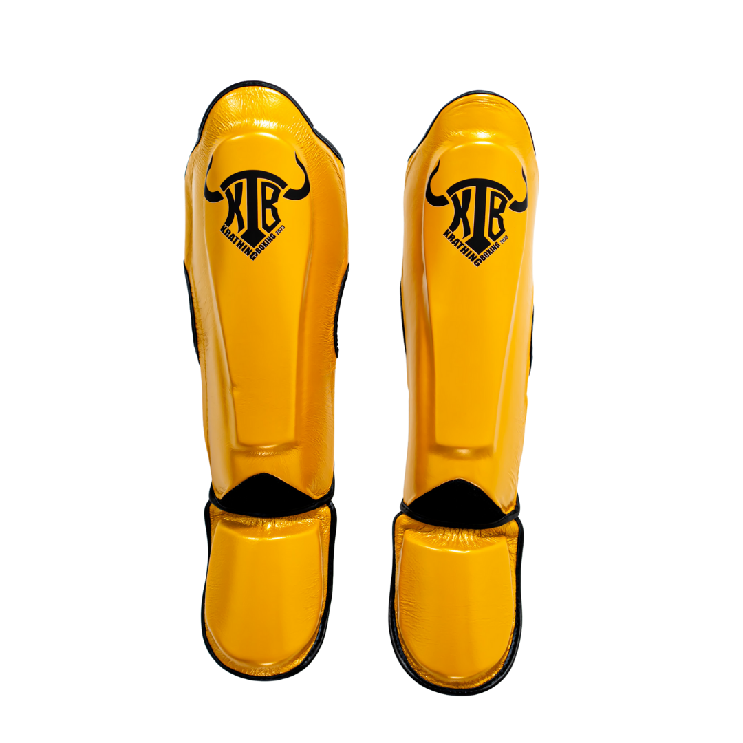 KRATHING  BOXING SHIN PROTECTION KTB-SG-003 LEATHER HOOK-AND-LOOP