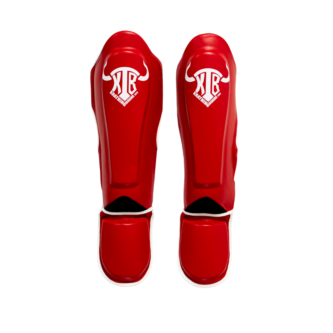 KRATHING  BOXING SHIN PROTECTION KTB-SG-003 LEATHER HOOK-AND-LOOP