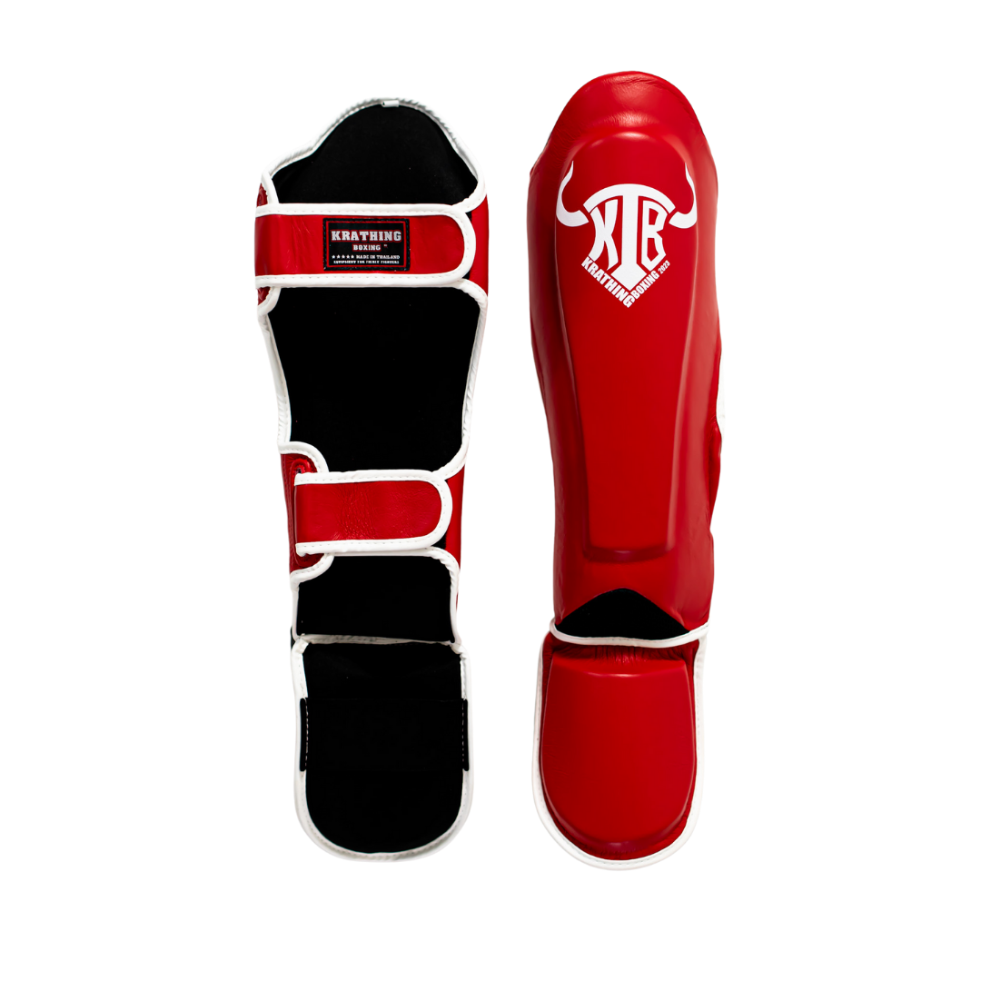 KRATHING  BOXING SHIN PROTECTION KTB-SG-003 LEATHER HOOK-AND-LOOP