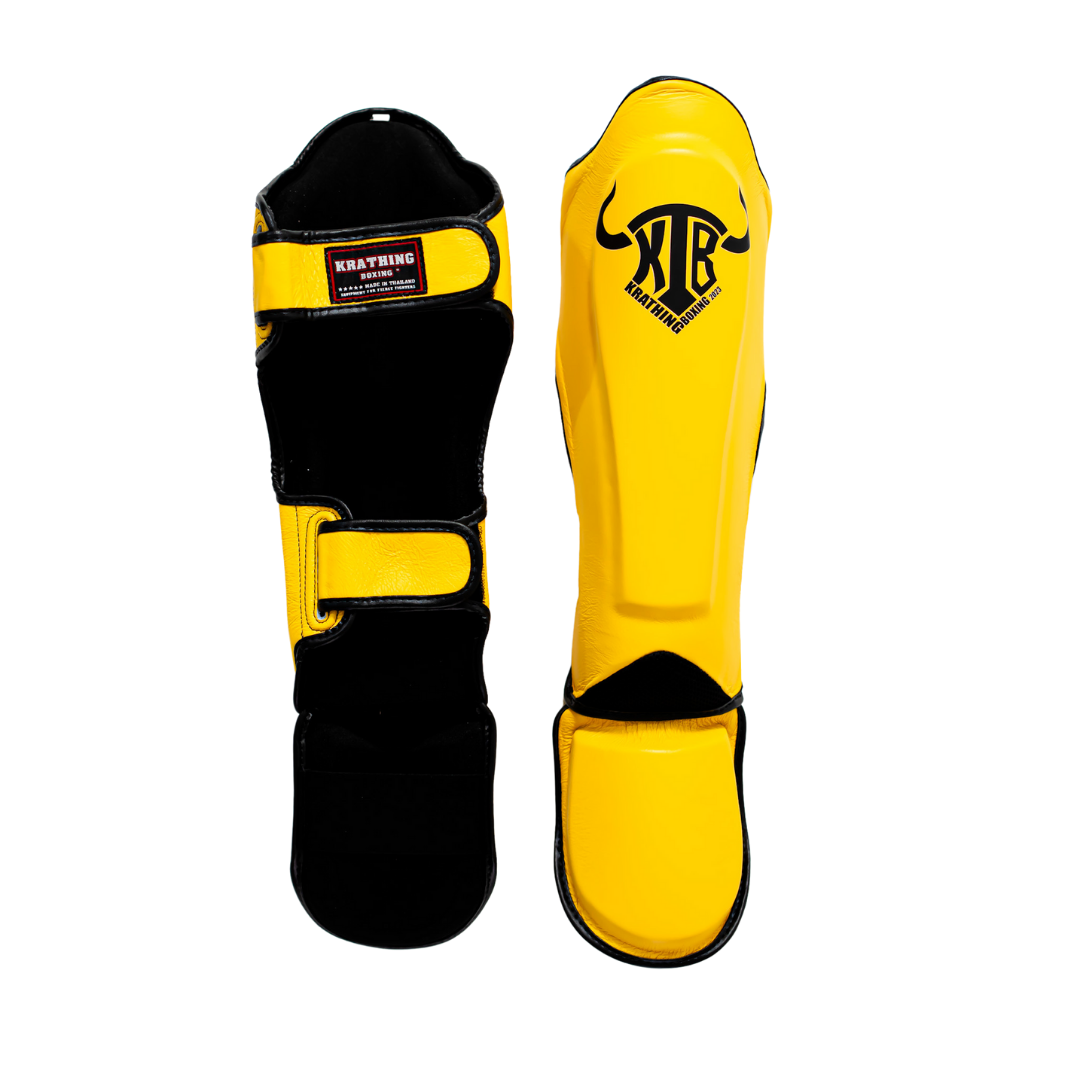 KRATHING  BOXING SHIN PROTECTION KTB-SG-003 LEATHER HOOK-AND-LOOP