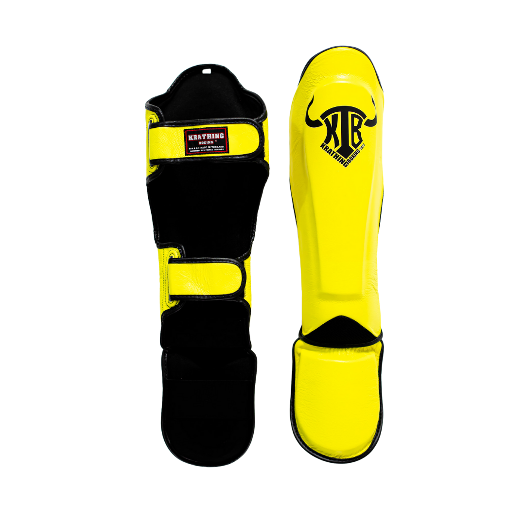 KRATHING  BOXING SHIN PROTECTION KTB-SG-003 LEATHER HOOK-AND-LOOP