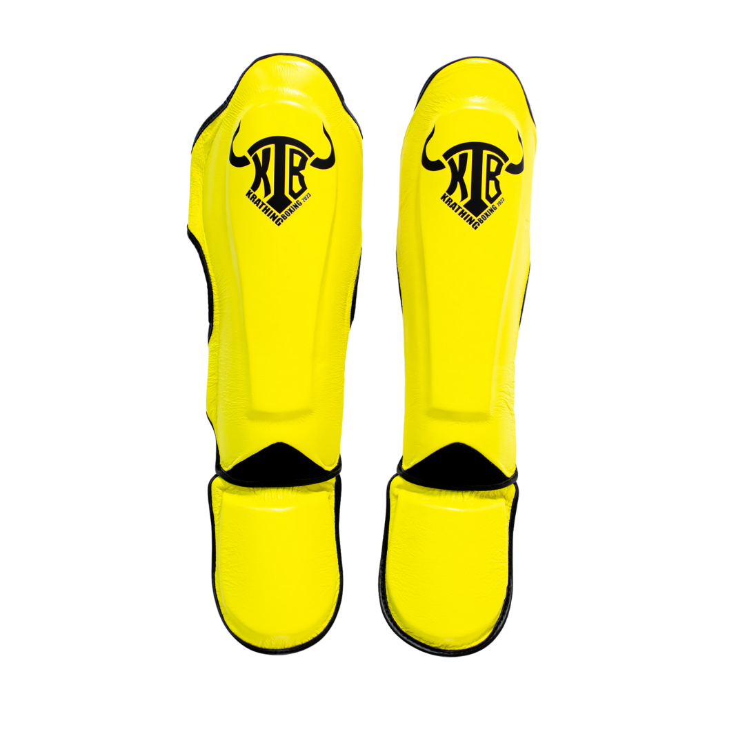 KRATHING  BOXING SHIN PROTECTION KTB-SG-003 LEATHER HOOK-AND-LOOP