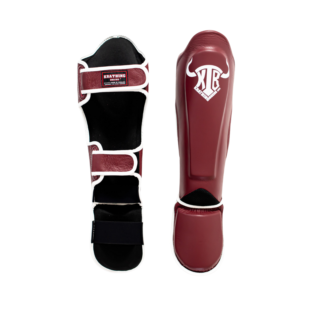 KRATHING  BOXING SHIN PROTECTION KTB-SG-003 LEATHER HOOK-AND-LOOP
