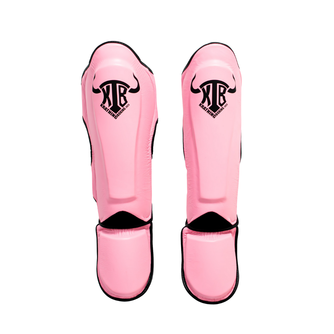KRATHING  BOXING SHIN PROTECTION KTB-SG-003 LEATHER HOOK-AND-LOOP