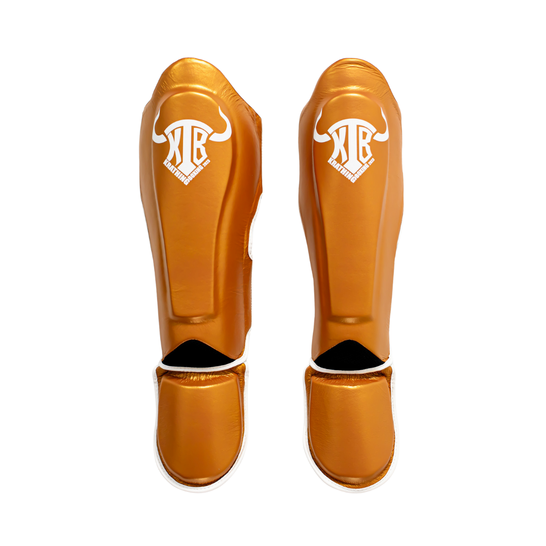 KRATHING  BOXING SHIN PROTECTION KTB-SG-003 LEATHER HOOK-AND-LOOP