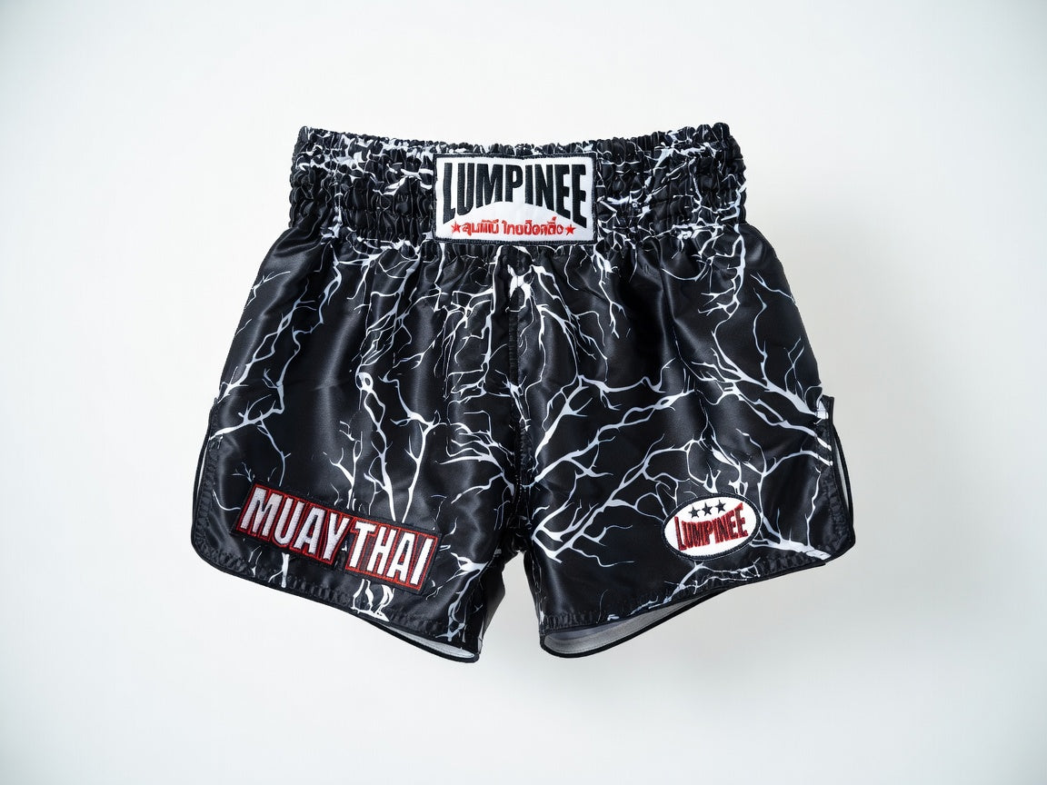 LUMPINEE SHORTS RETRO LUMRTO-THUNDER REAL MUAY THAI PROFESSIONAL
