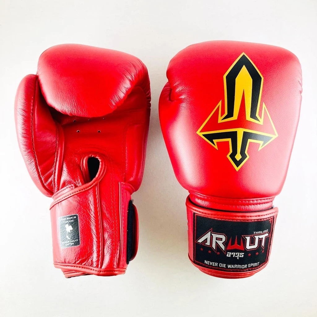 ARWUT GLOVES BG1 HOOK-AND-LOOP BOXING GLOVES LEATHER