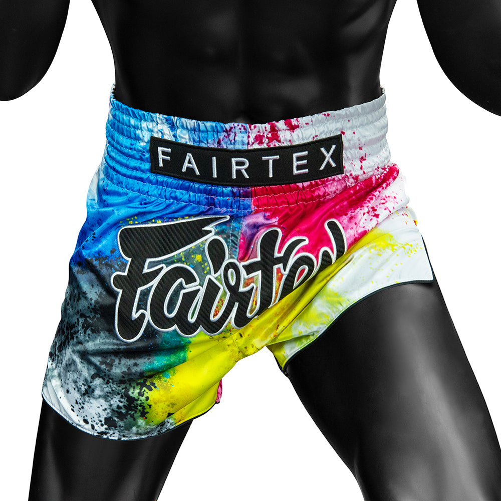 FAIRTEX SHORTS BS1937 MUAY THAI WHITE ACID JAZZ