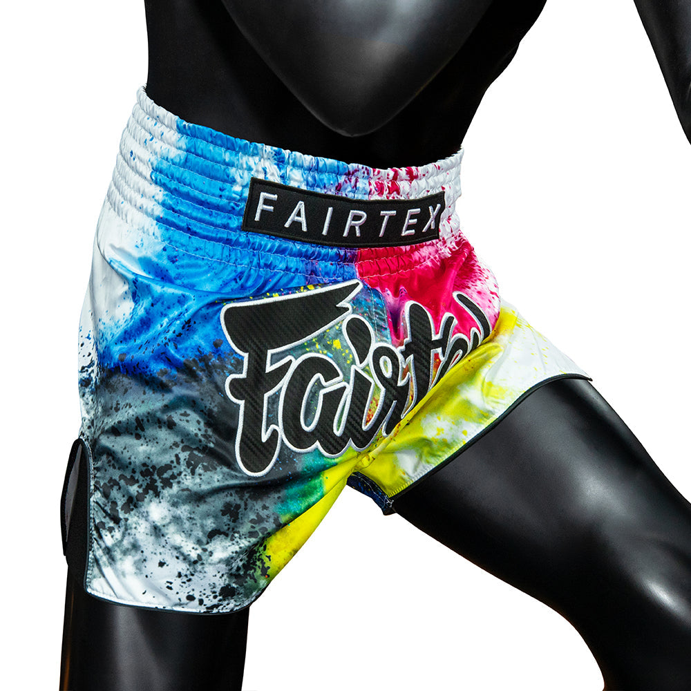 FAIRTEX SHORTS BS1937 MUAY THAI WHITE ACID JAZZ