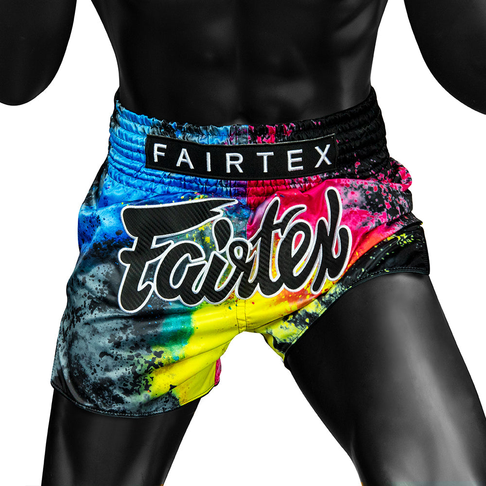 FAIRTEX SHORTS BS1938 MUAY THAI BLACK ACID JAZZ