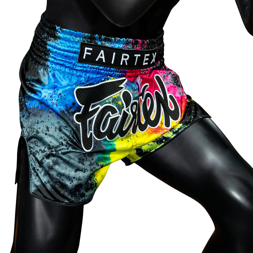 FAIRTEX SHORTS BS1938 MUAY THAI BLACK ACID JAZZ