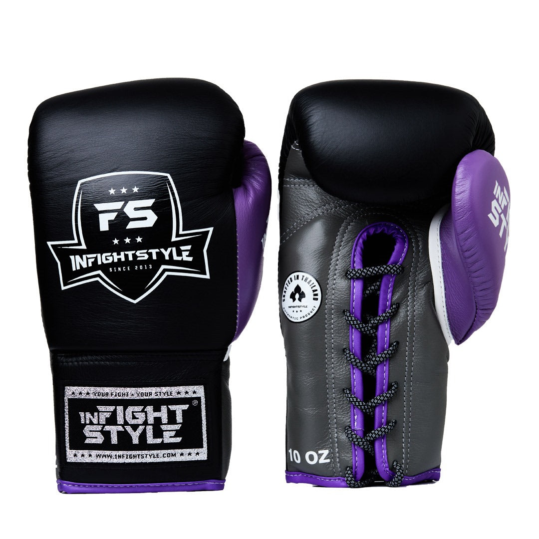 INFIGHTSTYLE GLOVES LEATHER LACE-UP MUAY THAI BOXING PRO