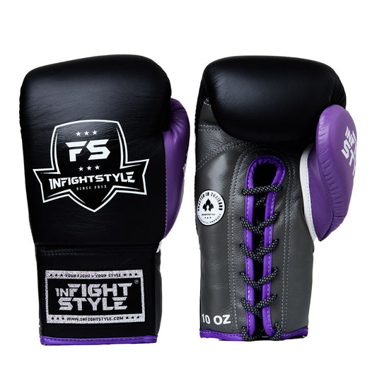 INFIGHTSTYLE GLOVES LEATHER LACE-UP MUAY THAI BOXING PRO