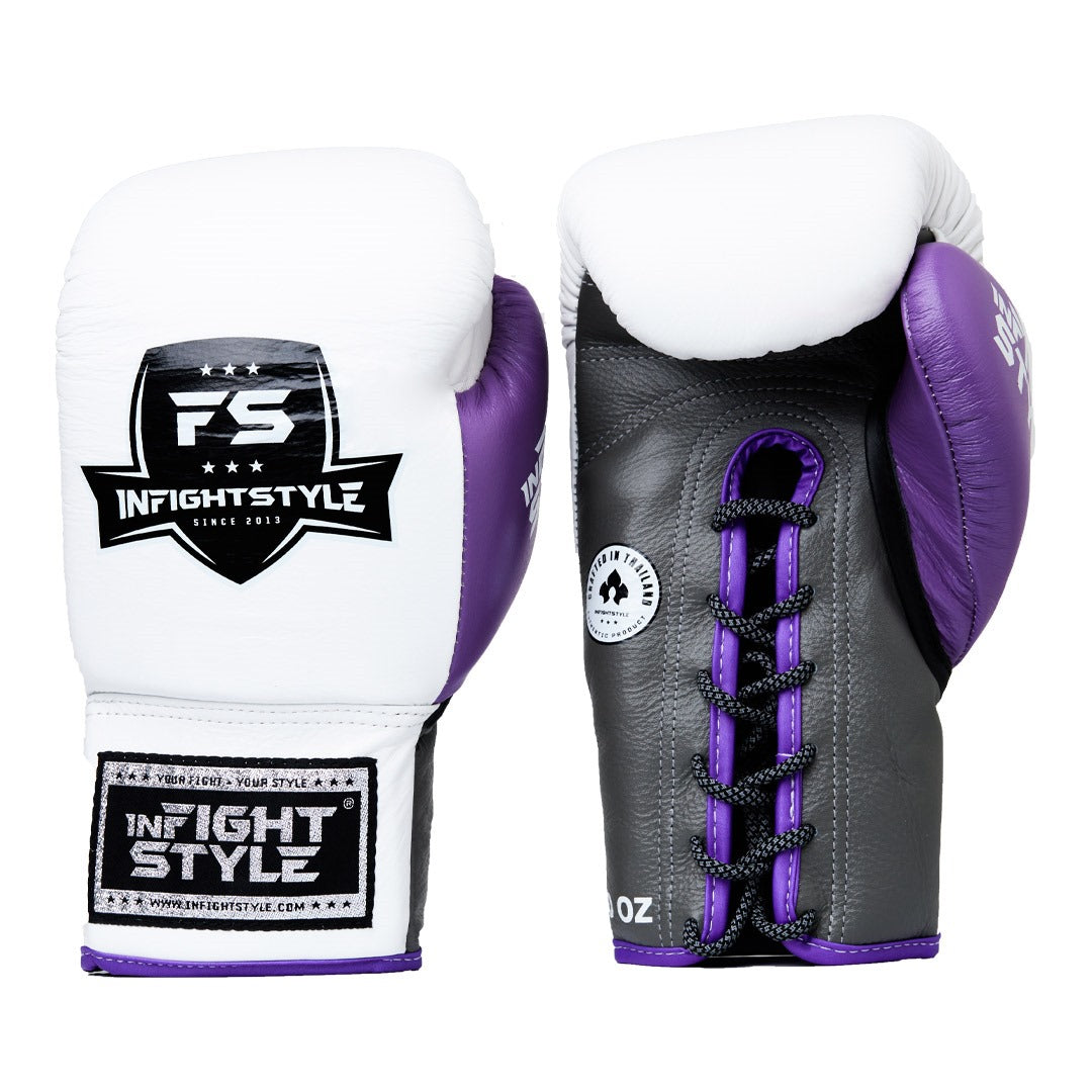 INFIGHTSTYLE GLOVES LEATHER LACE-UP MUAY THAI BOXING PRO