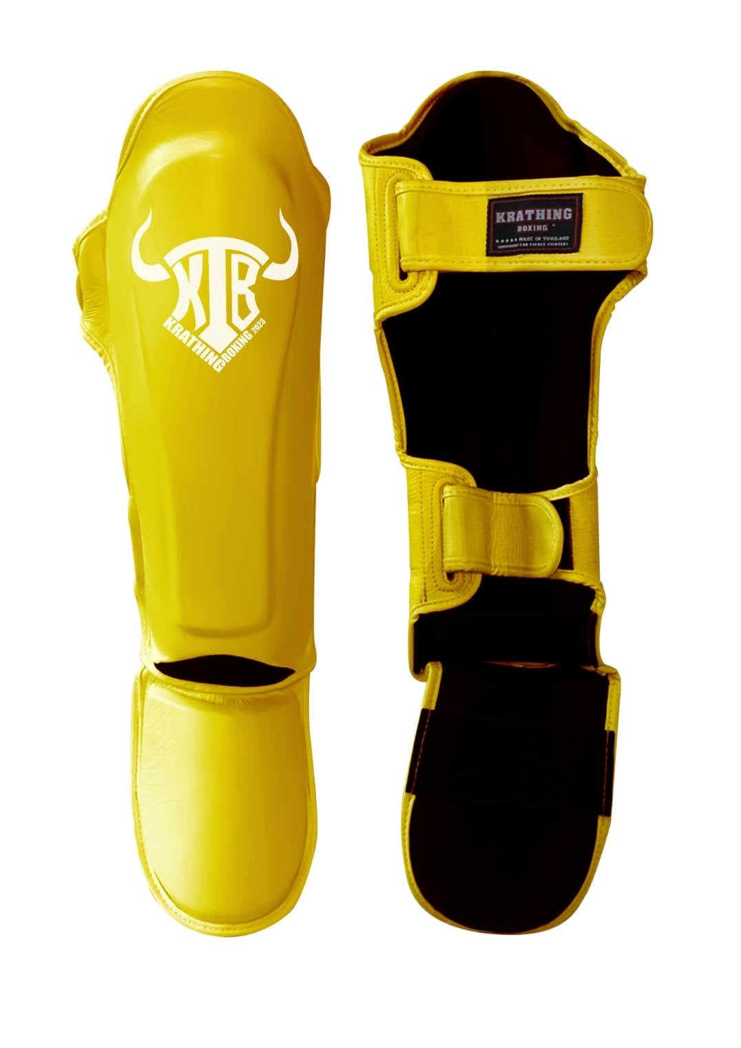KRATHING BOXING SHIN PROTECTION KTB-SG-003 LEATHER HOOK-AND-LOOP