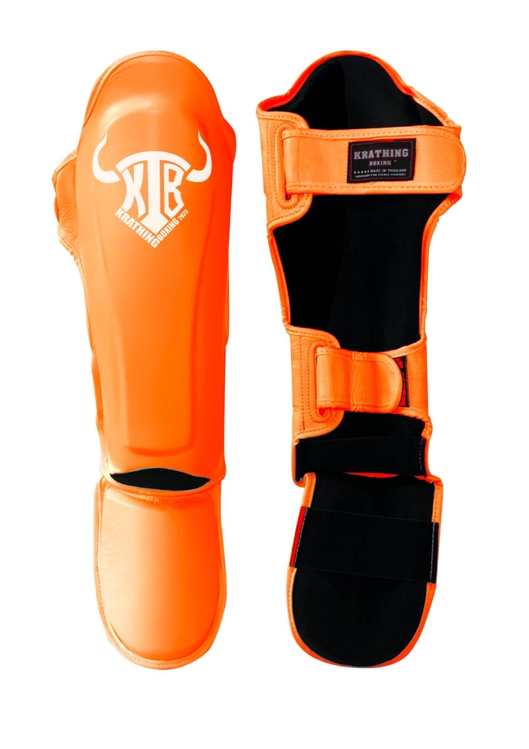 KRATHING BOXING SHIN PROTECTION KTB-SG-003 LEATHER HOOK-AND-LOOP