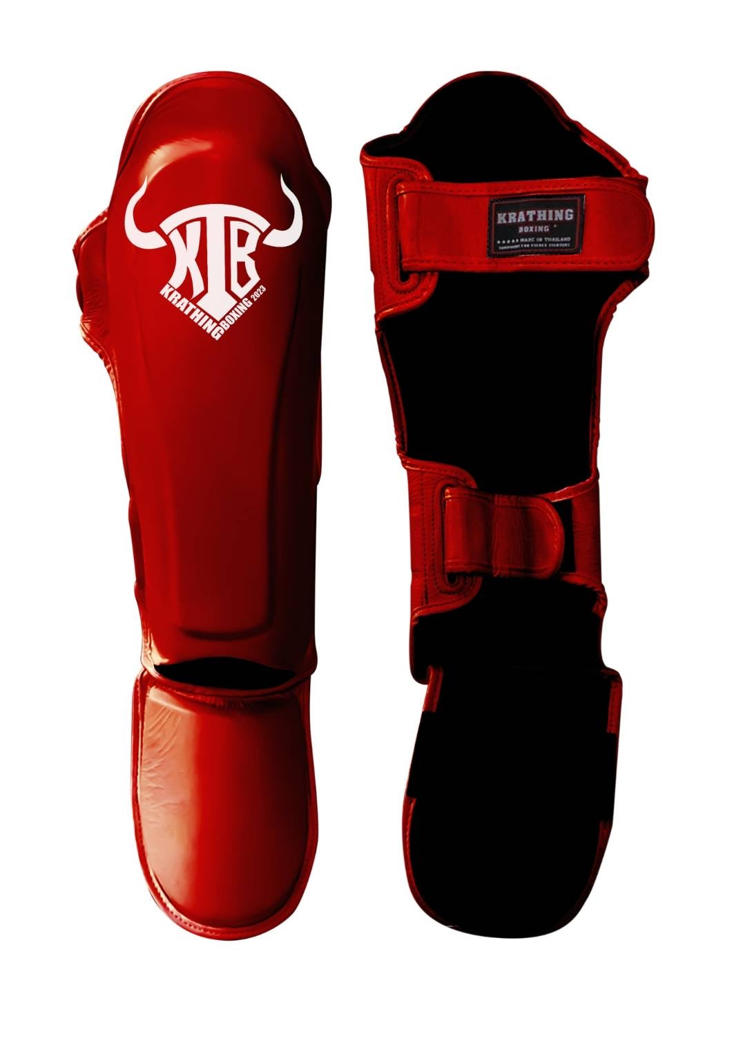 KRATHING BOXING SHIN PROTECTION KTB-SG-003 LEATHER HOOK-AND-LOOP