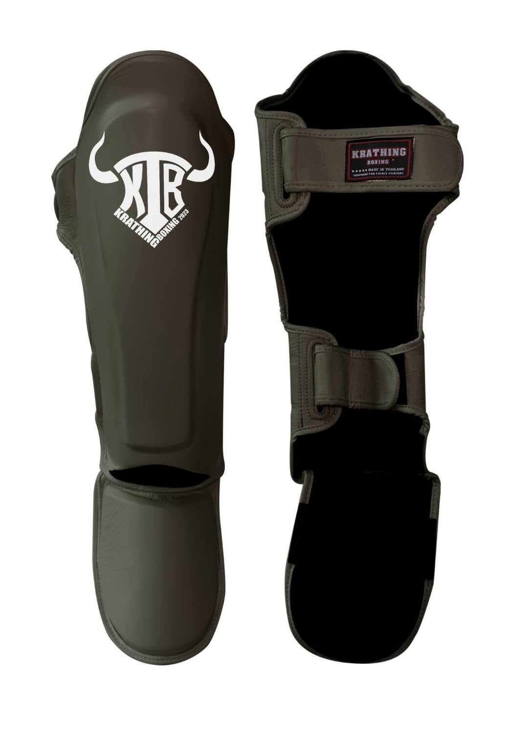 KRATHING BOXING SHIN PROTECTION KTB-SG-003 LEATHER HOOK-AND-LOOP