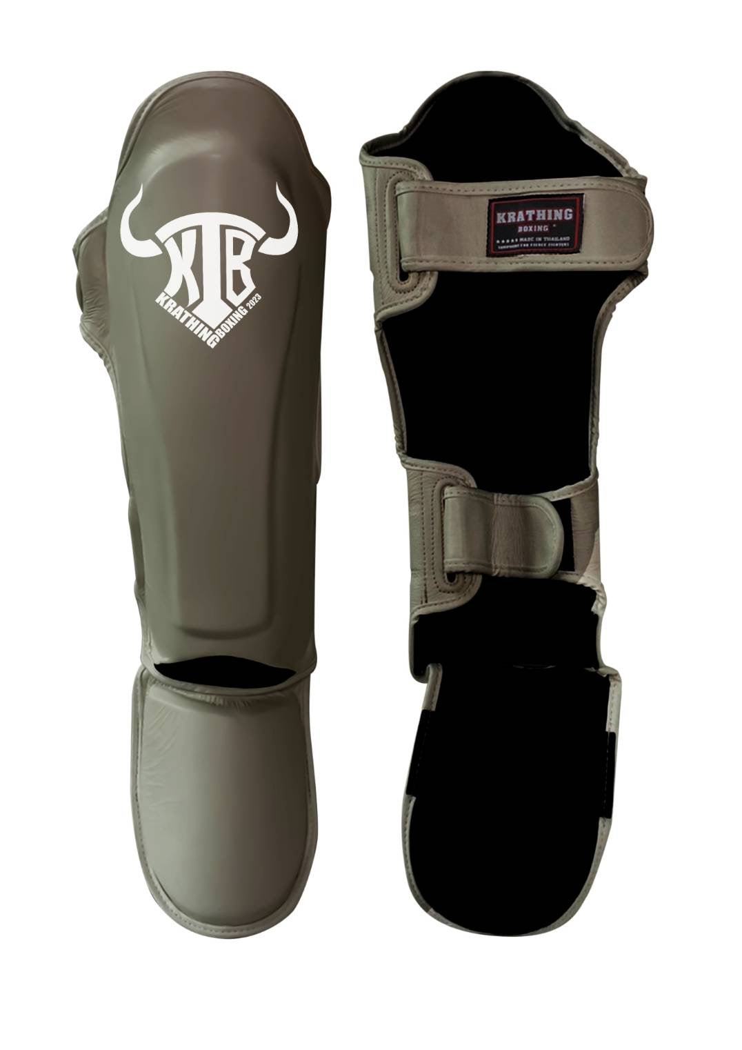 KRATHING BOXING SHIN PROTECTION KTB-SG-003 LEATHER HOOK-AND-LOOP