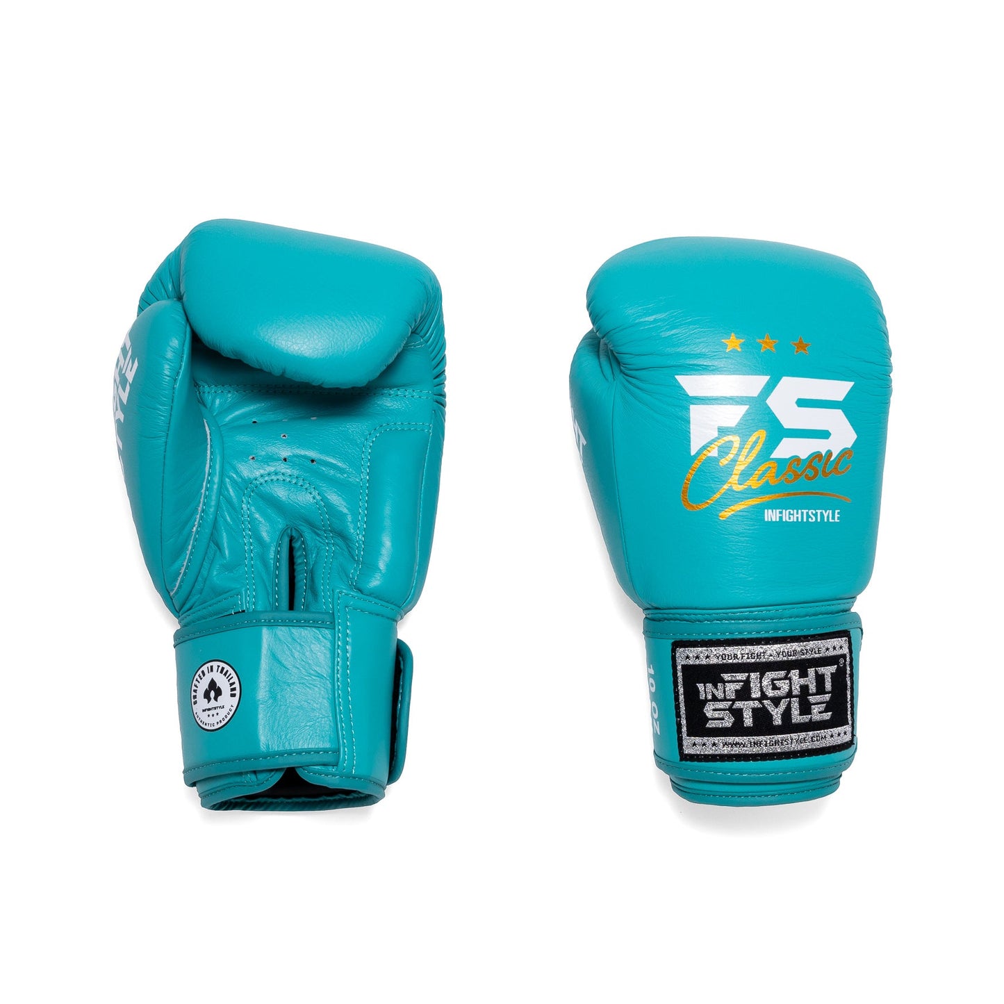 INFIGHTSTYLE GLOVES LEATHER HOOK-AND-LOOP CLASSIC MUAY THAI BOXING PRO NEW LOGO