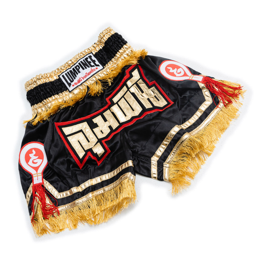 Lumpini Muay Thai Short White Black, affordable and direct from Thailand