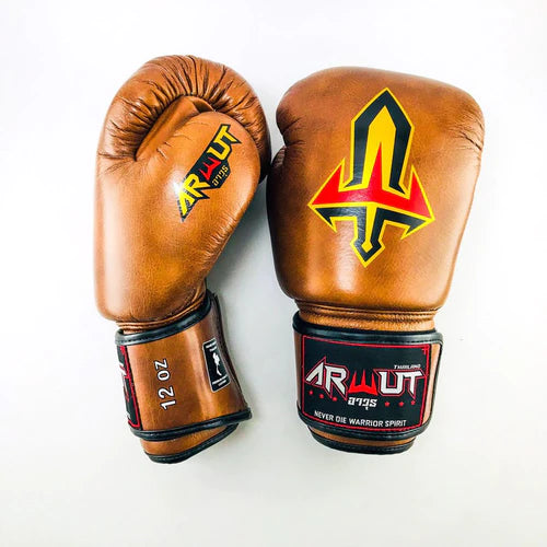 ARWUT GLOVES BG1 HOOK-AND-LOOP BOXING GLOVES LEATHER