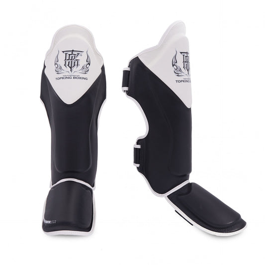 TKB SHIN PROTECTION BLEND-01 LEATHER HOOK-AND-LOOP