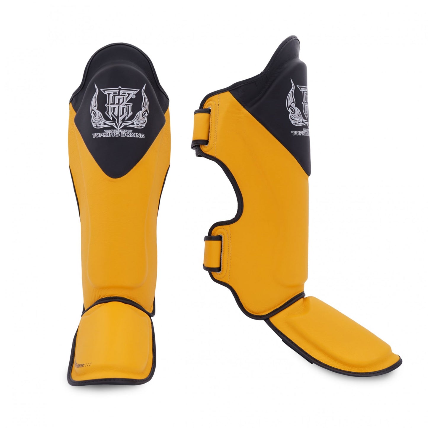 TKB SHIN PROTECTION BLEND-01 LEATHER HOOK-AND-LOOP