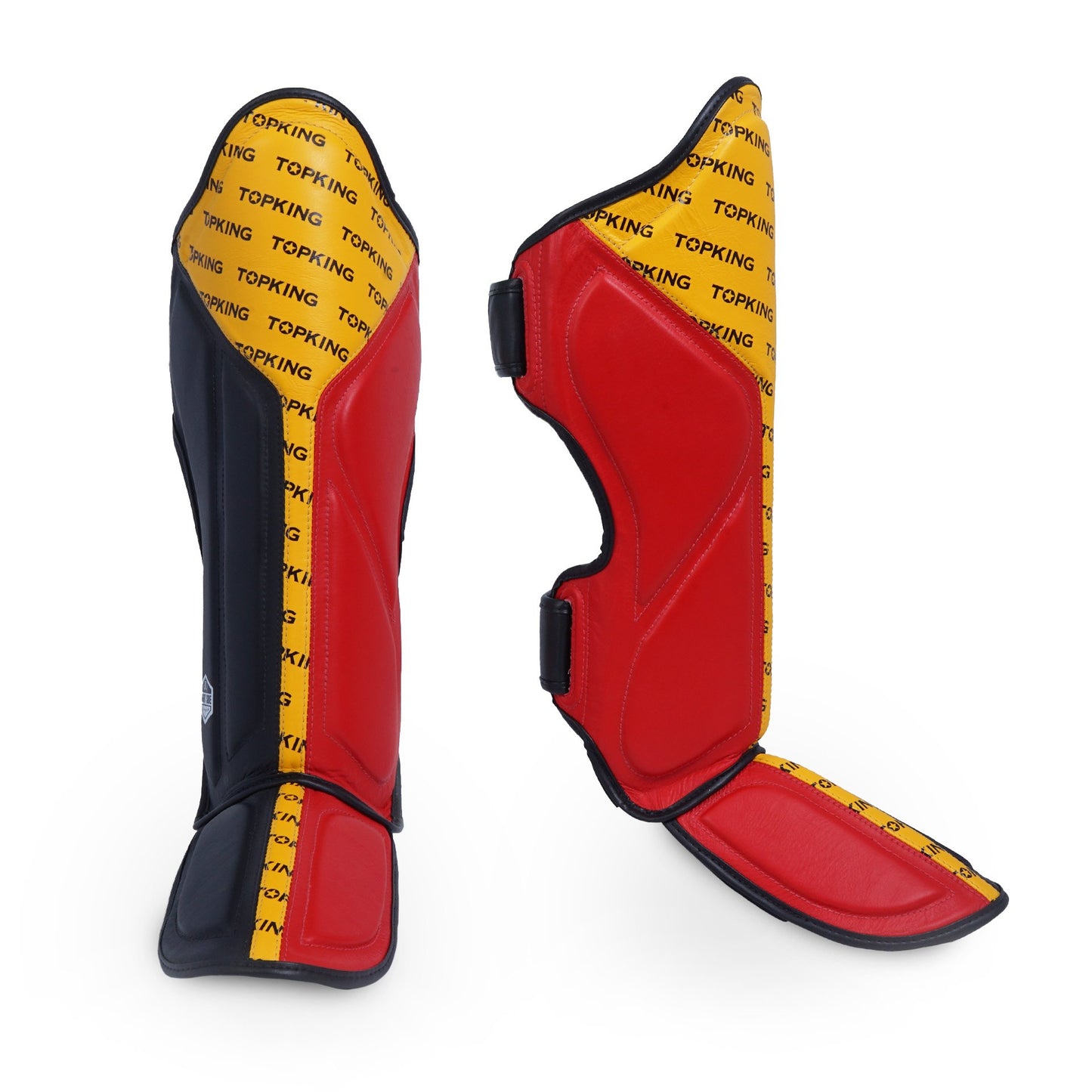TKB SHIN PROTECTION FULL IMPACT TRIPLE TONE TKSGFI LEATHER HOOK-AND-LOOP