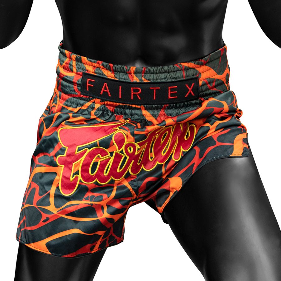 FAIRTEX SHORTS BS1927 & BS1926 MUAY THAI MAGMA 'GREEN' and "RED"
