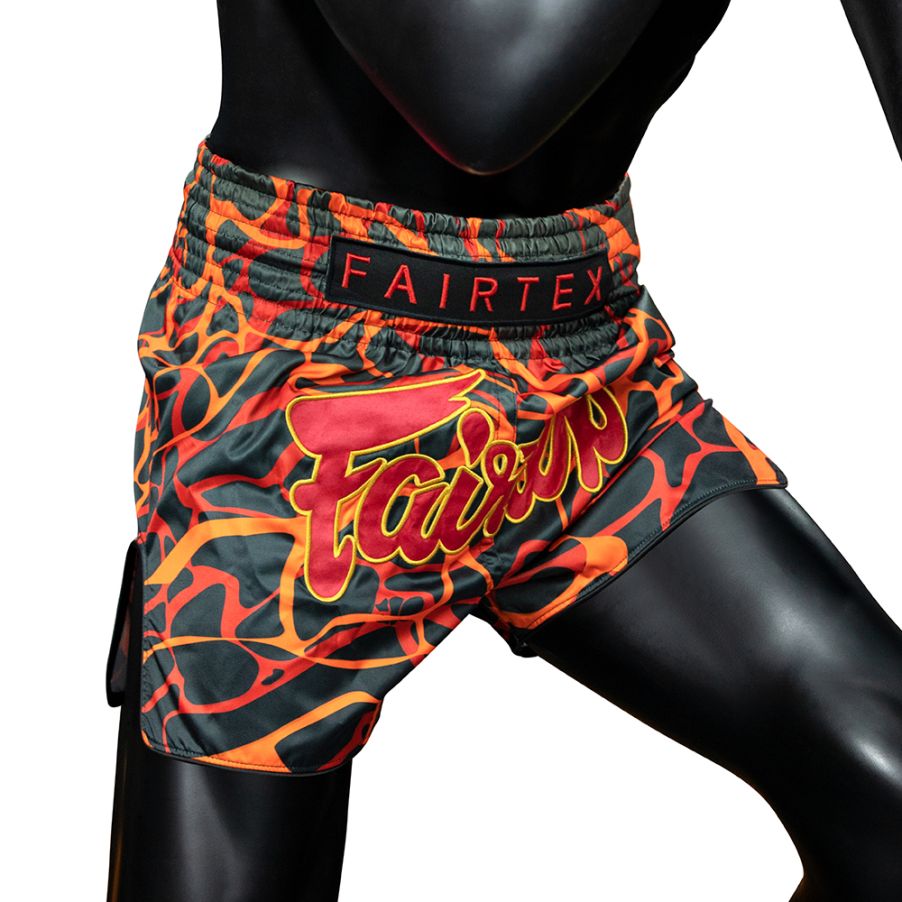 FAIRTEX SHORTS BS1927 & BS1926 MUAY THAI MAGMA 'GREEN' and "RED"