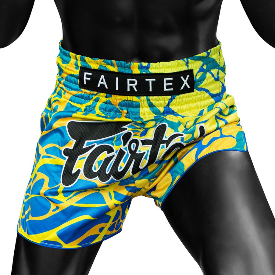 FAIRTEX SHORTS BS1927 & BS1926 MUAY THAI MAGMA 'GREEN' and "RED"