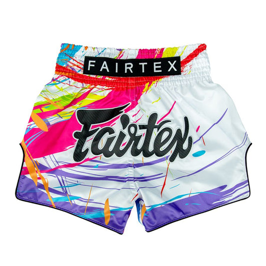 FAIRTEX SHORTS BS1933 BS1934 MUAY THAI WORLD MUSIC WHITE & BLACK