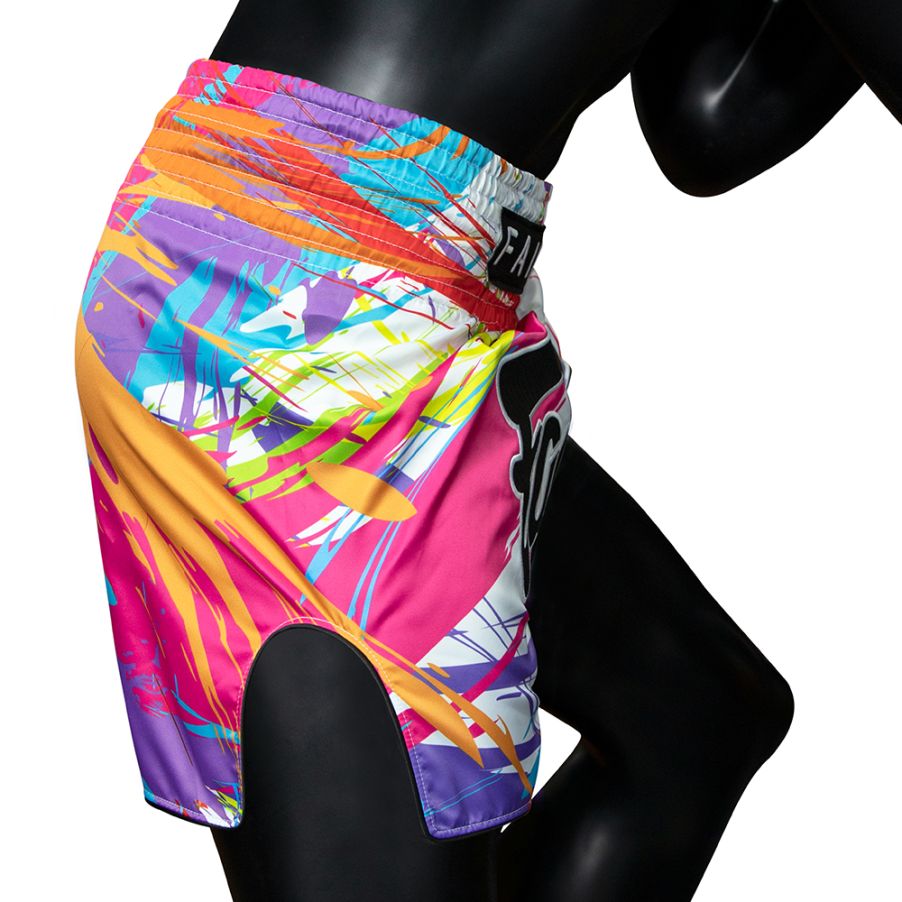 FAIRTEX SHORTS BS1933 BS1934 MUAY THAI WORLD MUSIC WHITE & BLACK