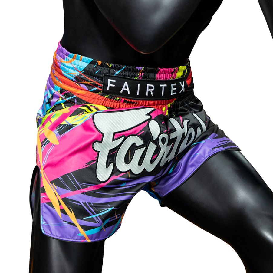 FAIRTEX SHORTS BS1933 BS1934 MUAY THAI WORLD MUSIC WHITE & BLACK