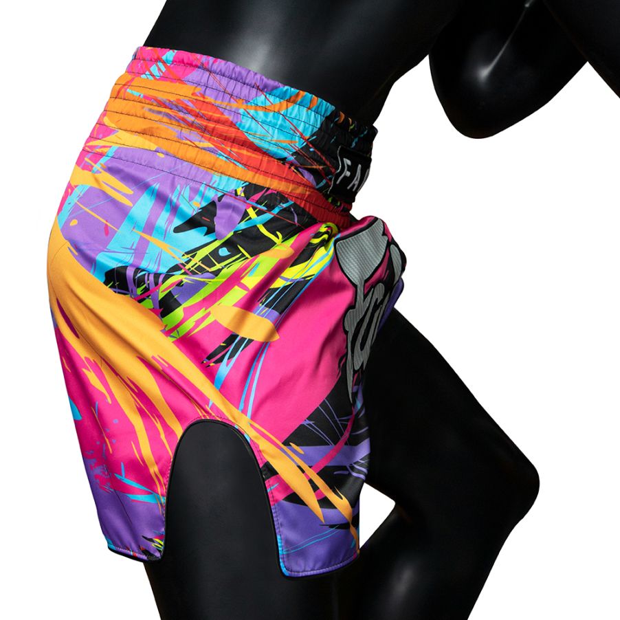 FAIRTEX SHORTS BS1933 BS1934 MUAY THAI WORLD MUSIC WHITE & BLACK