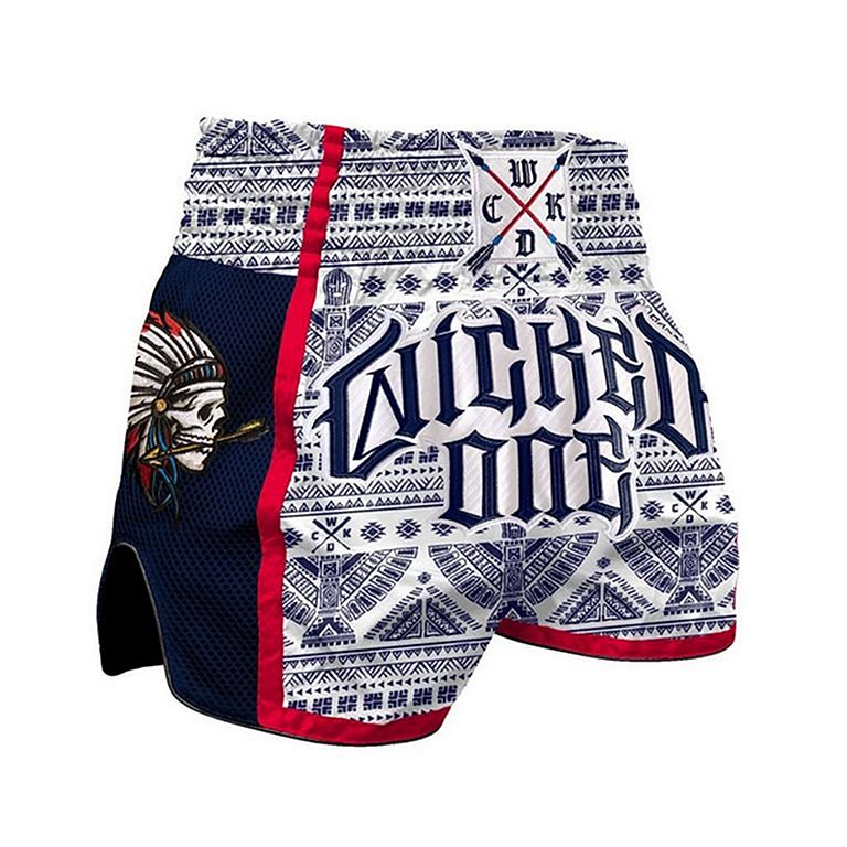 WICKED1X MUAY THAI SHORT INDIAN SKULL