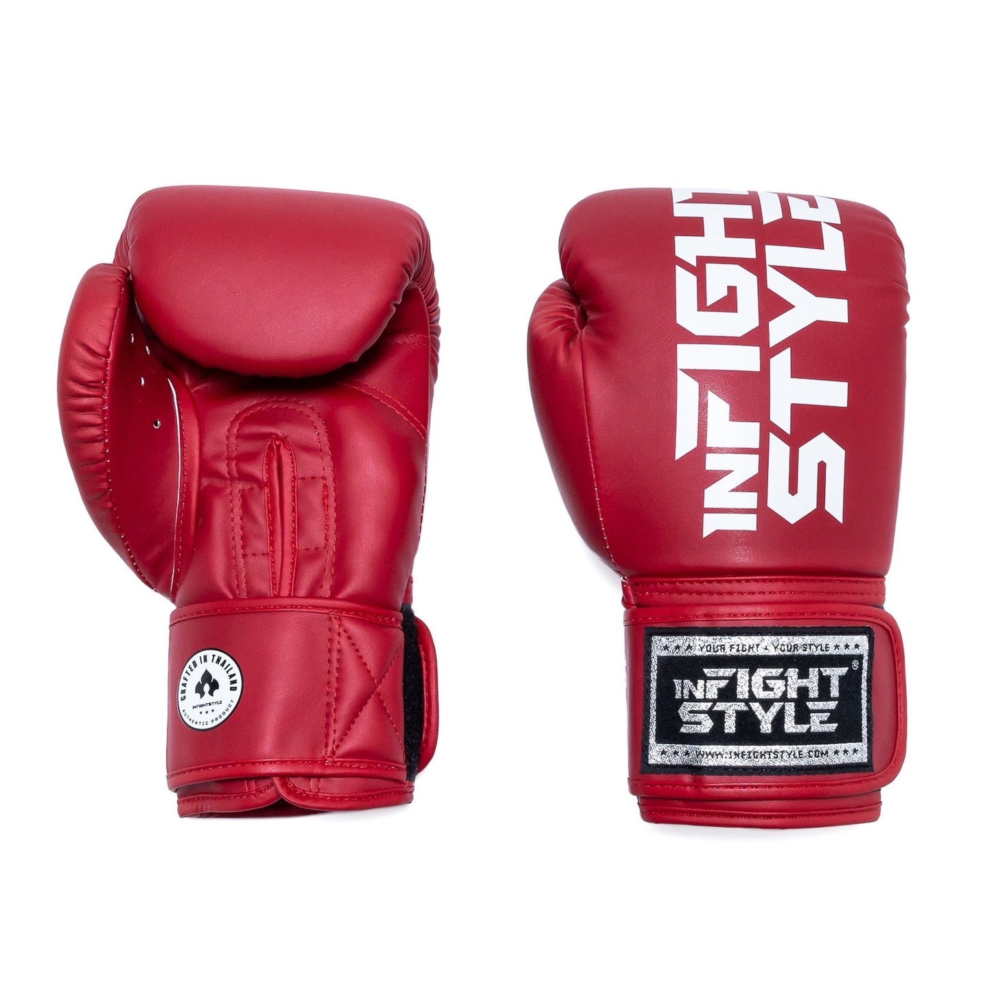 INFIGHTSTYLE GLOVES SEMI LEATHER HOOK-AND-LOOP MUAY THAI BOXING PRO COMPACT