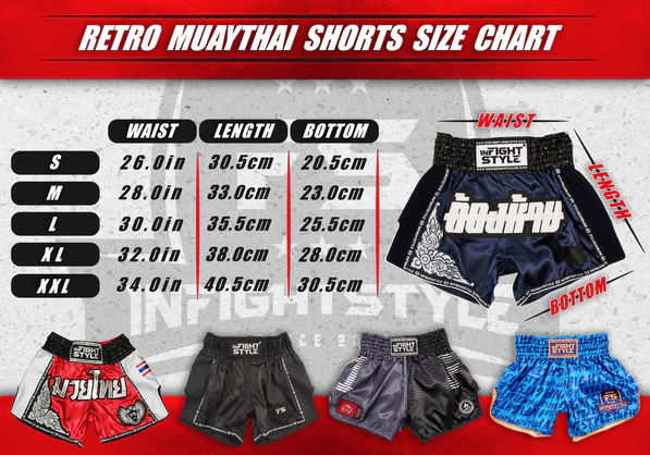 INFIGHTSTYLE SHORTS MUAY THAI FS PREMIUM IVY RETRO
