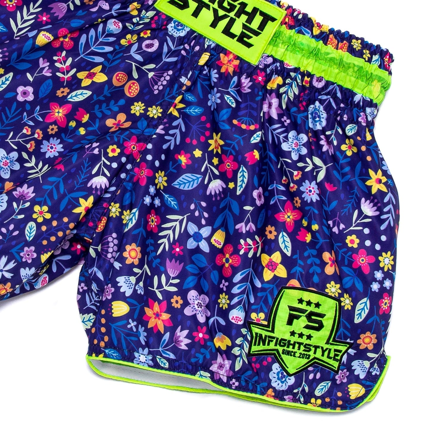INFIGHTSTYLE SHORTS MUAY THAI RETRO ROSE FLOWERS