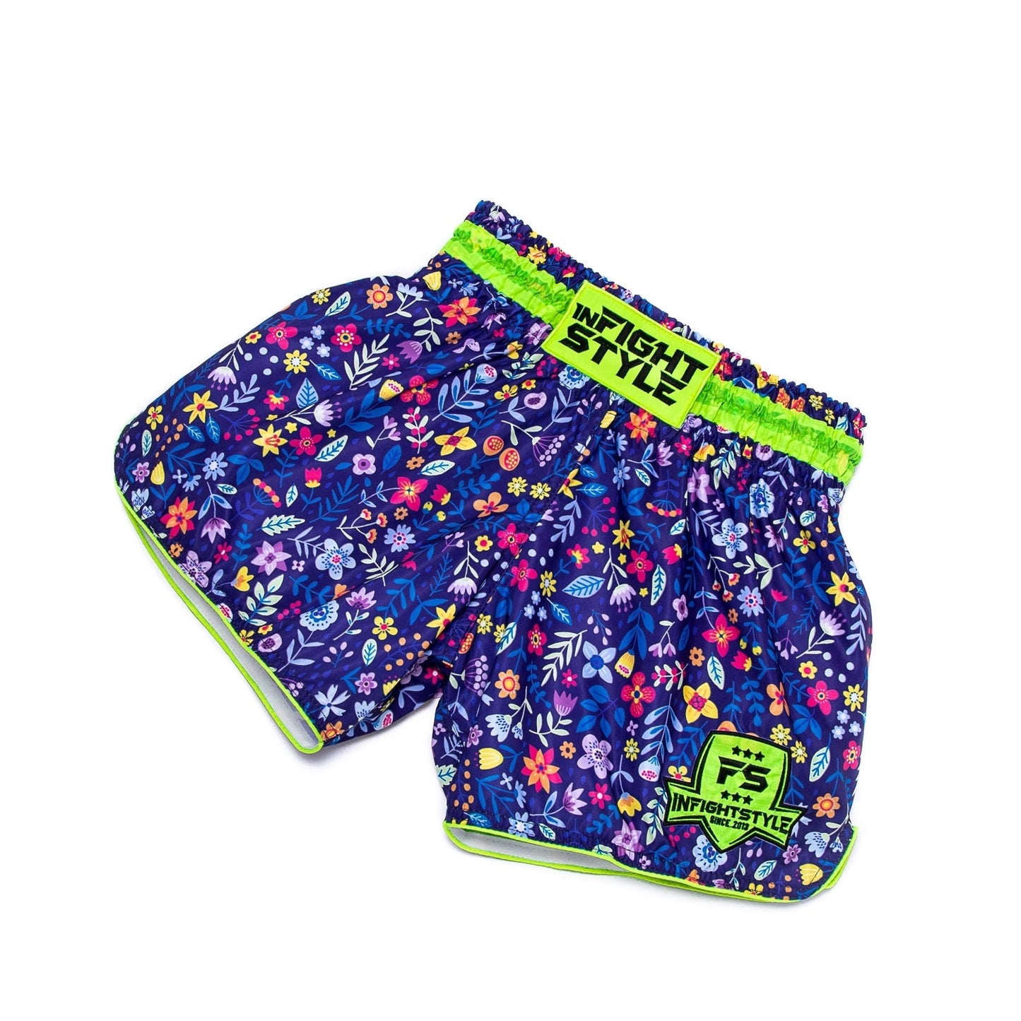 INFIGHTSTYLE SHORTS MUAY THAI RETRO ROSE FLOWERS
