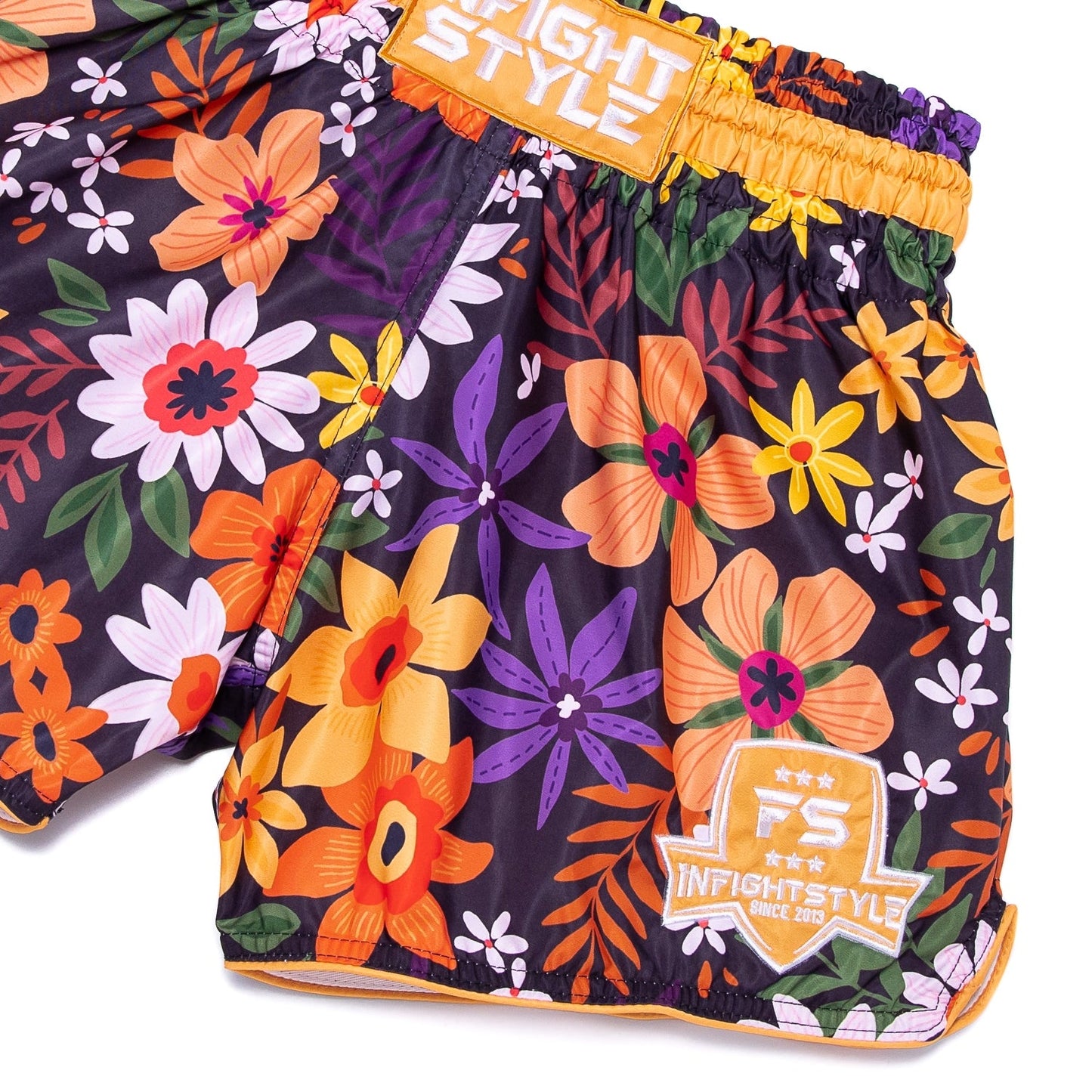 INFIGHTSTYLE SHORTS MUAY THAI RETRO ROSE FLOWERS