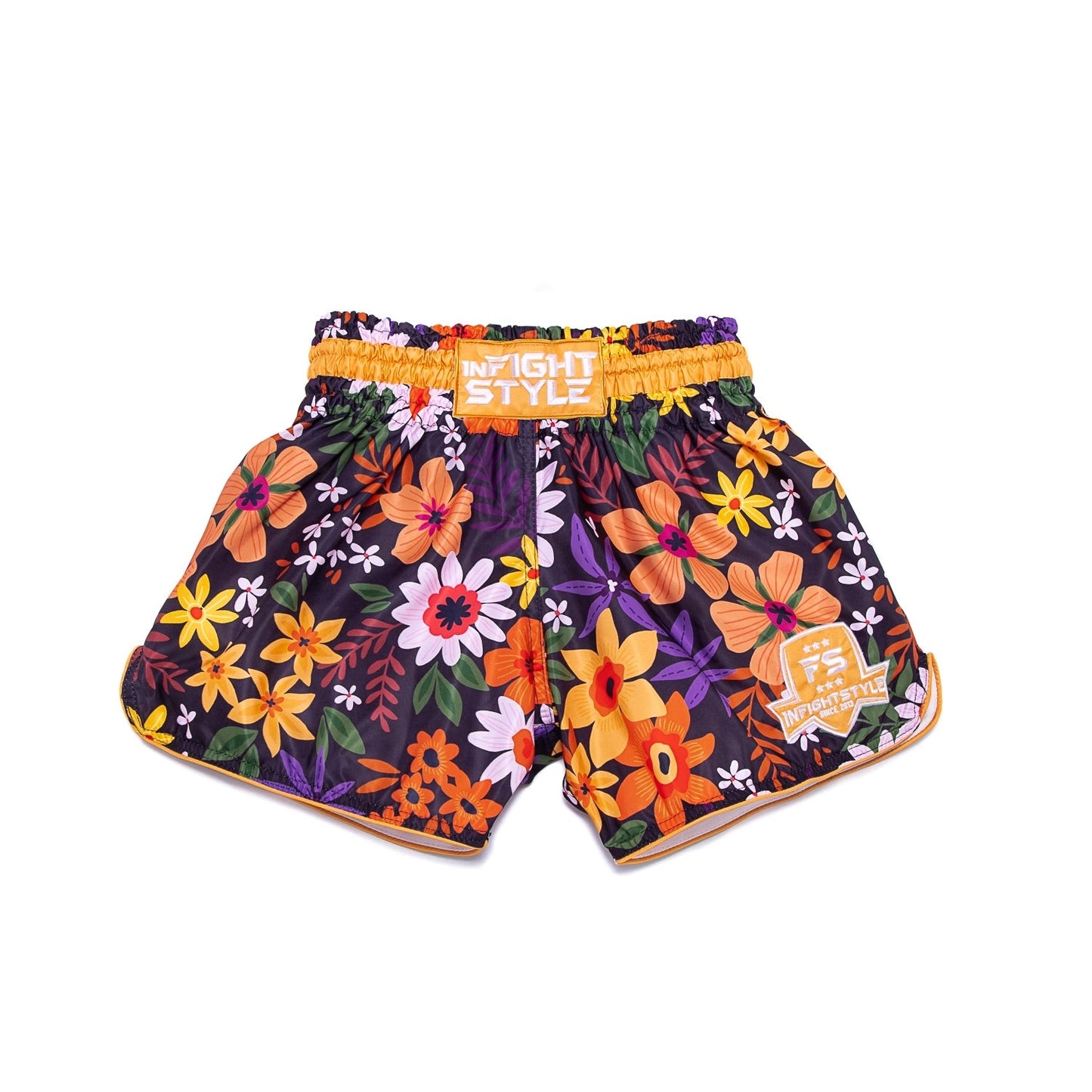 INFIGHTSTYLE SHORTS MUAY THAI RETRO ROSE FLOWERS