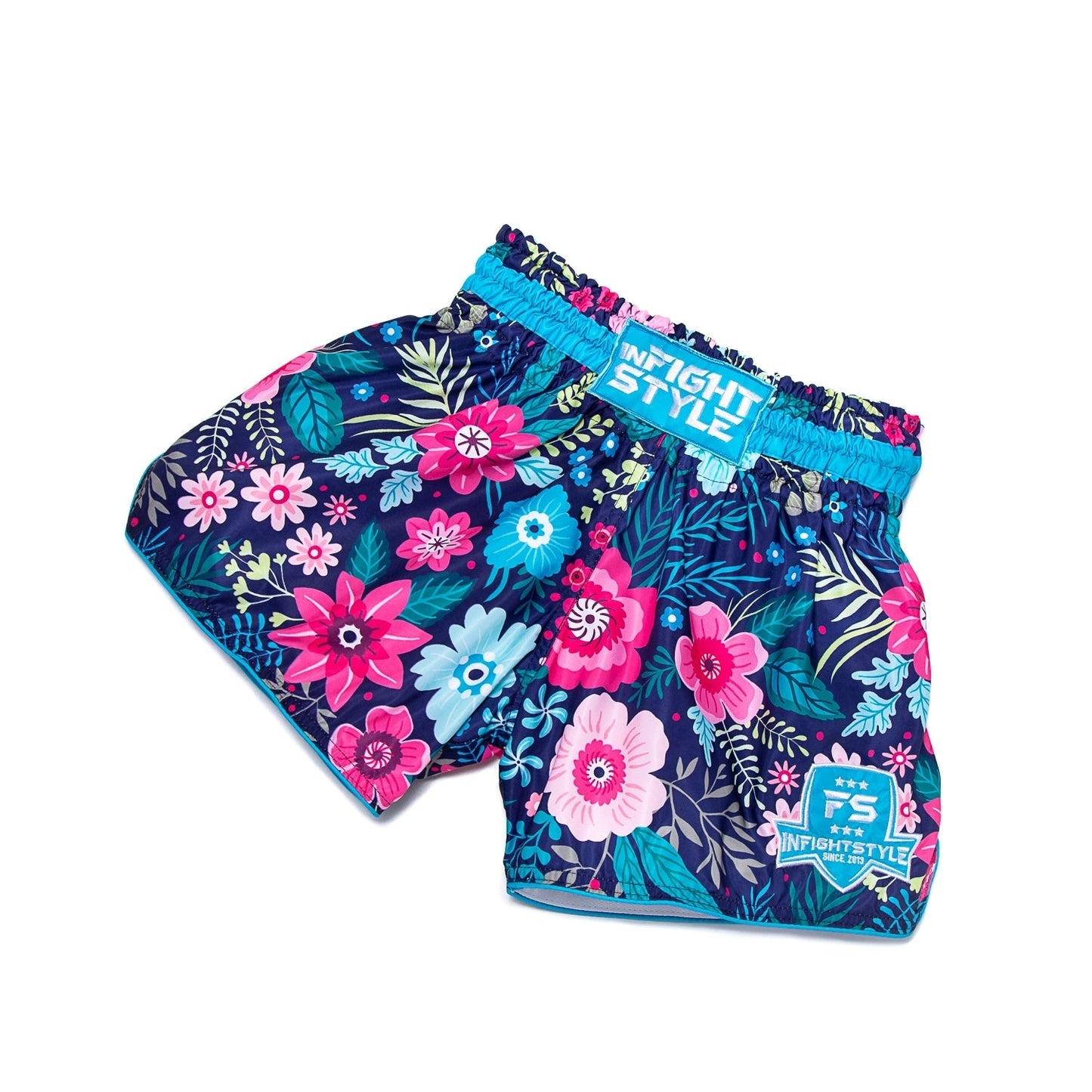 INFIGHTSTYLE SHORTS MUAY THAI RETRO ROSE FLOWERS