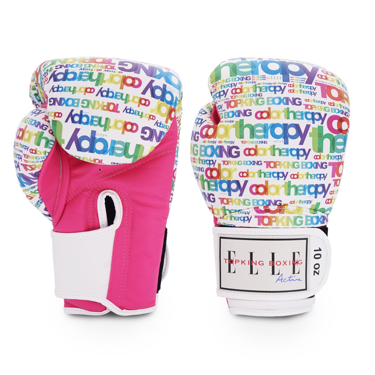 TKB GLOVES TKBGEA02-WH LEATHER HOOK-AND-LOOP X ELLE COLOR THERAPY