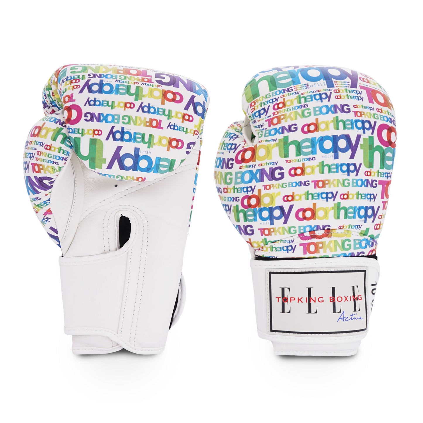 TKB GLOVES TKBGEA02-WH LEATHER HOOK-AND-LOOP X ELLE COLOR THERAPY