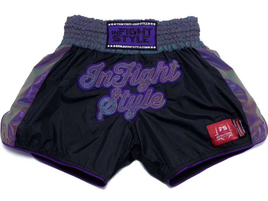 INFIGHTSTYLE SHORTS NYLON REFLECTIVZ MUAY THAI BOXING FIGHTWEAR ASTRO