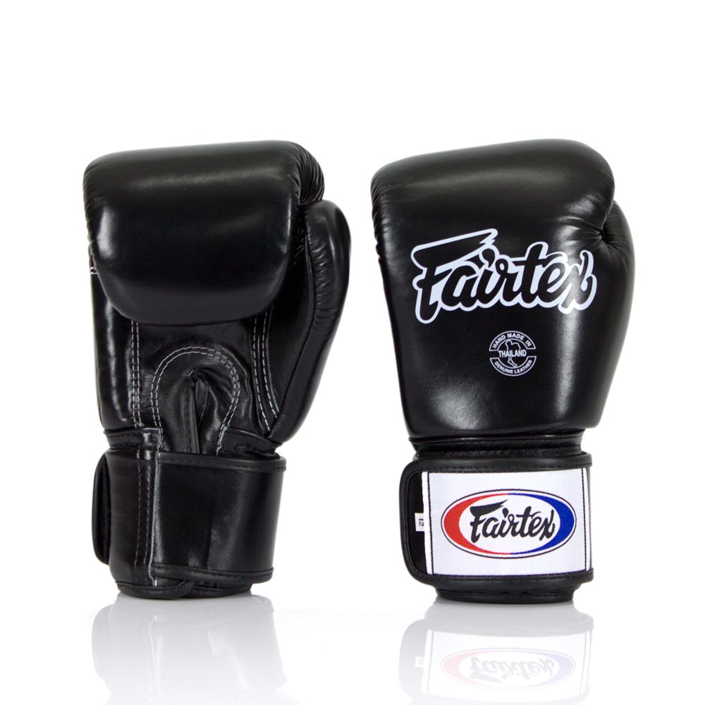 FAIRTEX GLOVES BGV1 LEATHER HOOK-AND-LOOP TIGHT-FIT UNIVERSAL SOLID COLOR